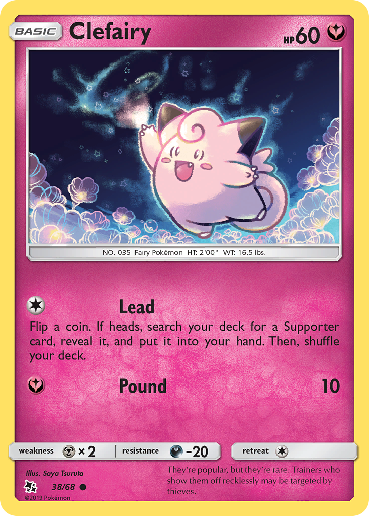 Clefairy (38/68) [Sun & Moon: Hidden Fates] | Dumpster Cat Games