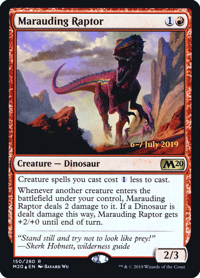 Marauding Raptor  [Core Set 2020 Prerelease Promos] | Dumpster Cat Games