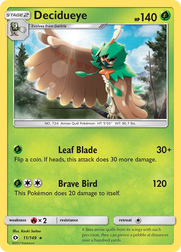 Decidueye (11/149) (Theme Deck Exclusive) [Sun & Moon: Base Set] | Dumpster Cat Games