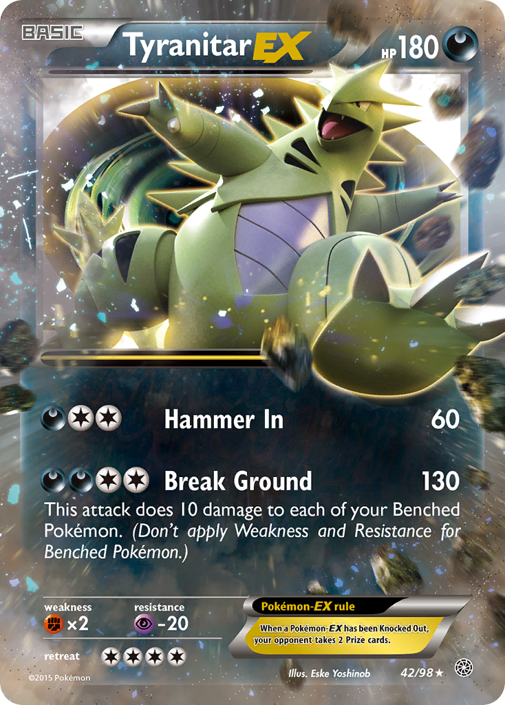 Tyranitar EX (42/98) [XY: Ancient Origins] | Dumpster Cat Games