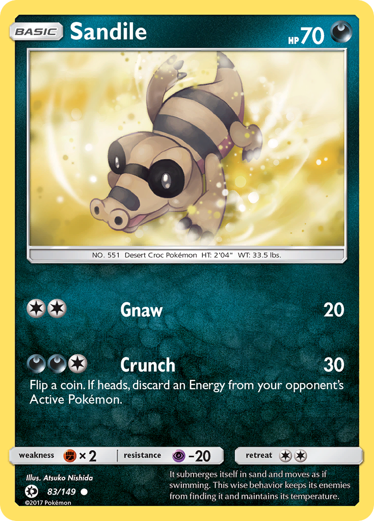 Sandile (83/149) [Sun & Moon: Base Set] | Dumpster Cat Games