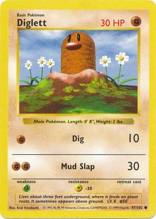 Diglett (47/102) [Base Set Shadowless Unlimited] | Dumpster Cat Games