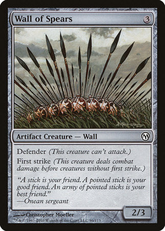 Wall of Spears [Duels of the Planeswalkers] | Dumpster Cat Games