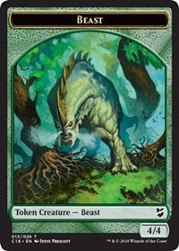 Beast (013) // Plant Double-sided Token [Commander 2018 Tokens] | Dumpster Cat Games