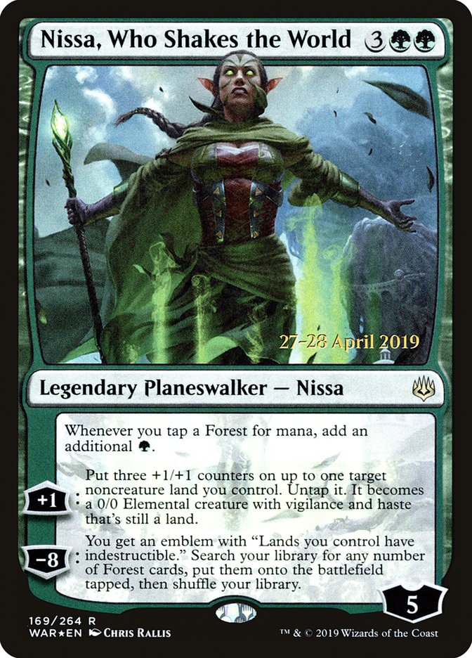 Nissa, Who Shakes the World  [War of the Spark Prerelease Promos] | Dumpster Cat Games