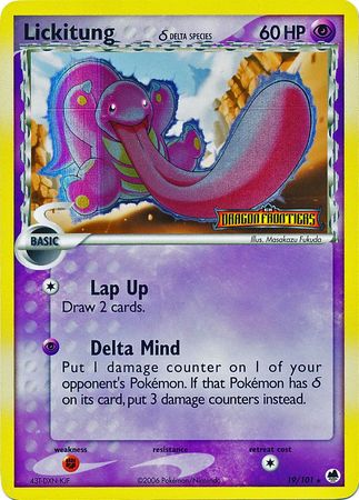 Lickitung (19/101) (Delta Species) (Stamped) [EX: Dragon Frontiers] | Dumpster Cat Games