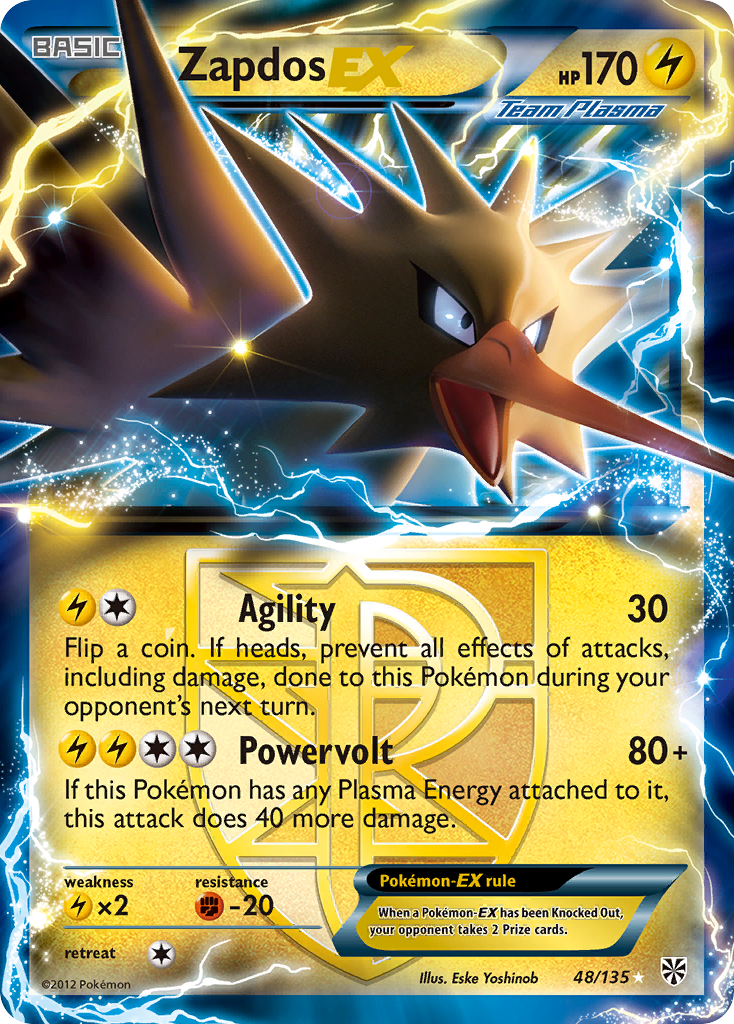 Zapdos EX (48/135) [Black & White: Plasma Storm] | Dumpster Cat Games