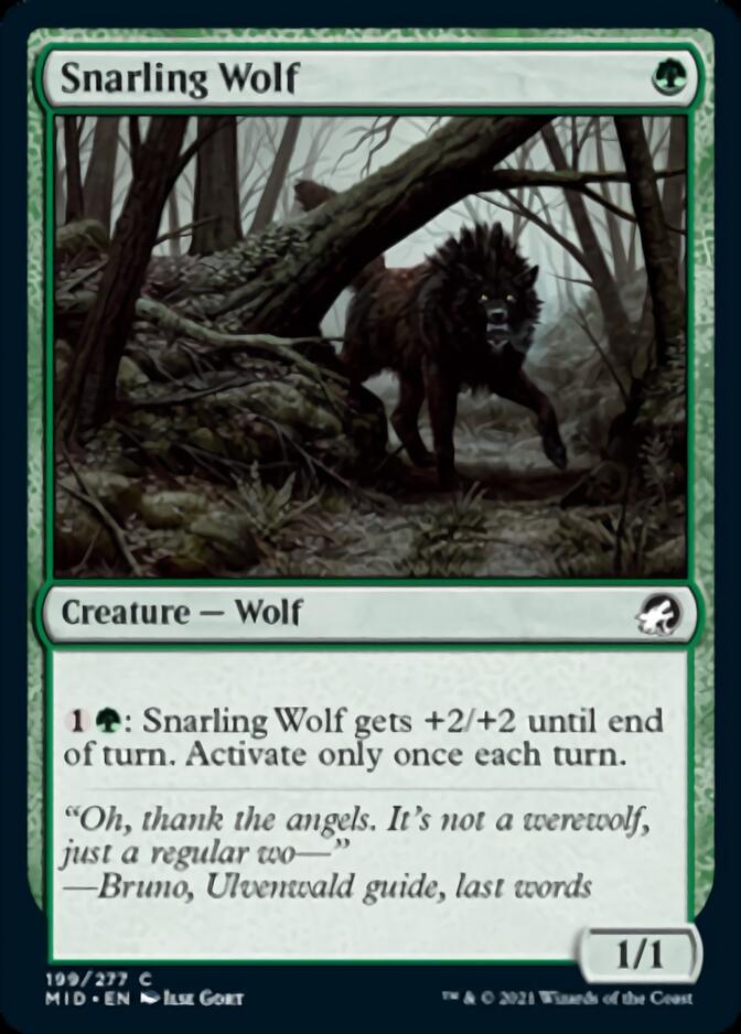 Snarling Wolf [Innistrad: Midnight Hunt] | Dumpster Cat Games