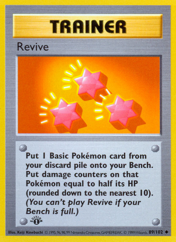 Revive (89/102) (Shadowless) [Base Set 1st Edition] | Dumpster Cat Games