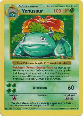 Venusaur (15/102) [Base Set Shadowless Unlimited] | Dumpster Cat Games