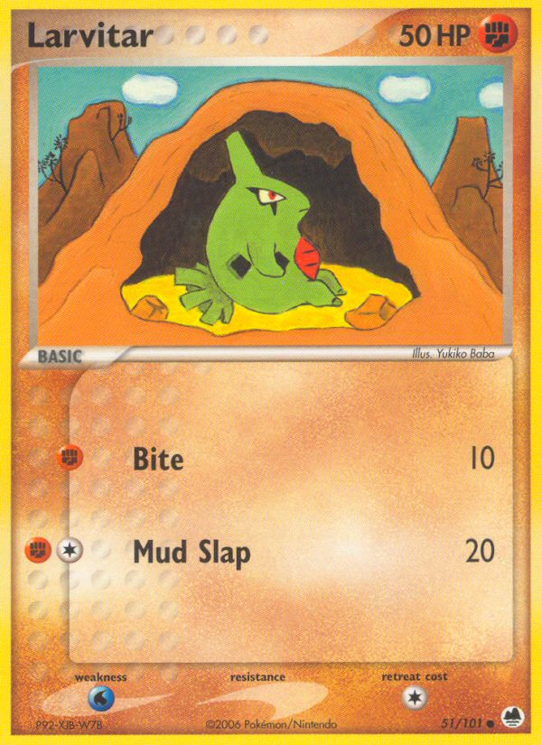 Larvitar (51/101) [EX: Dragon Frontiers] | Dumpster Cat Games