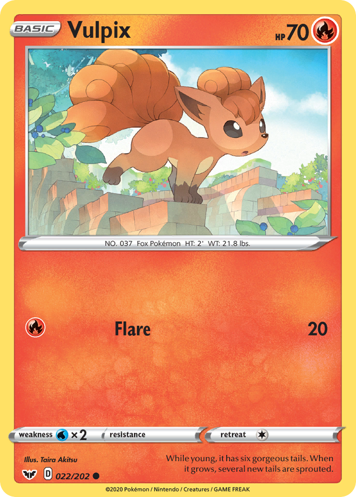 Vulpix (022/202) [Sword & Shield: Base Set] | Dumpster Cat Games