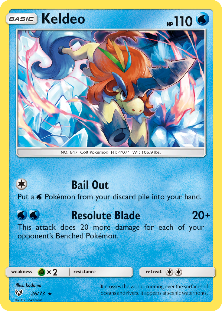 Keldeo (26/73) [Sun & Moon: Shining Legends] | Dumpster Cat Games