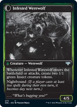 Infestation Expert // Infested Werewolf [Innistrad: Double Feature] | Dumpster Cat Games