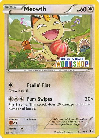 Meowth (67/108) (Build A Bear Workshop Exclusive) [XY: Roaring Skies] | Dumpster Cat Games