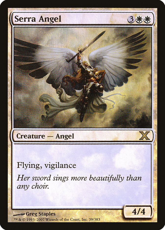 Serra Angel (Premium Foil) [Tenth Edition] | Dumpster Cat Games