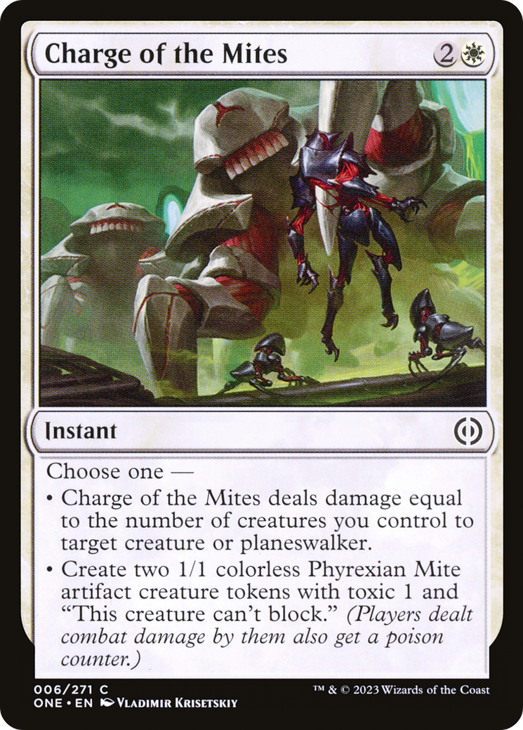 Charge of the Mites [Phyrexia: All Will Be One] | Dumpster Cat Games