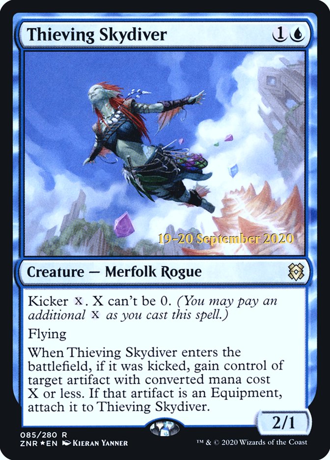 Thieving Skydiver  [Zendikar Rising Prerelease Promos] | Dumpster Cat Games