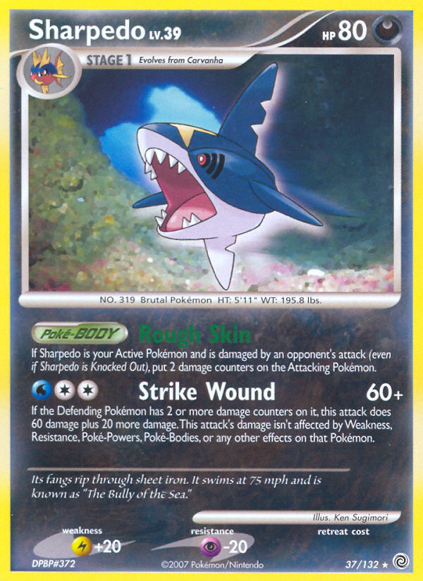 Sharpedo (37/132) [Diamond & Pearl: Secret Wonders] | Dumpster Cat Games