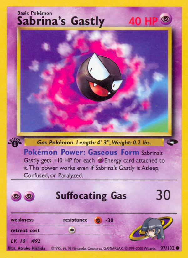 Sabrina's Gastly (97/132) [Gym Challenge 1st Edition] | Dumpster Cat Games