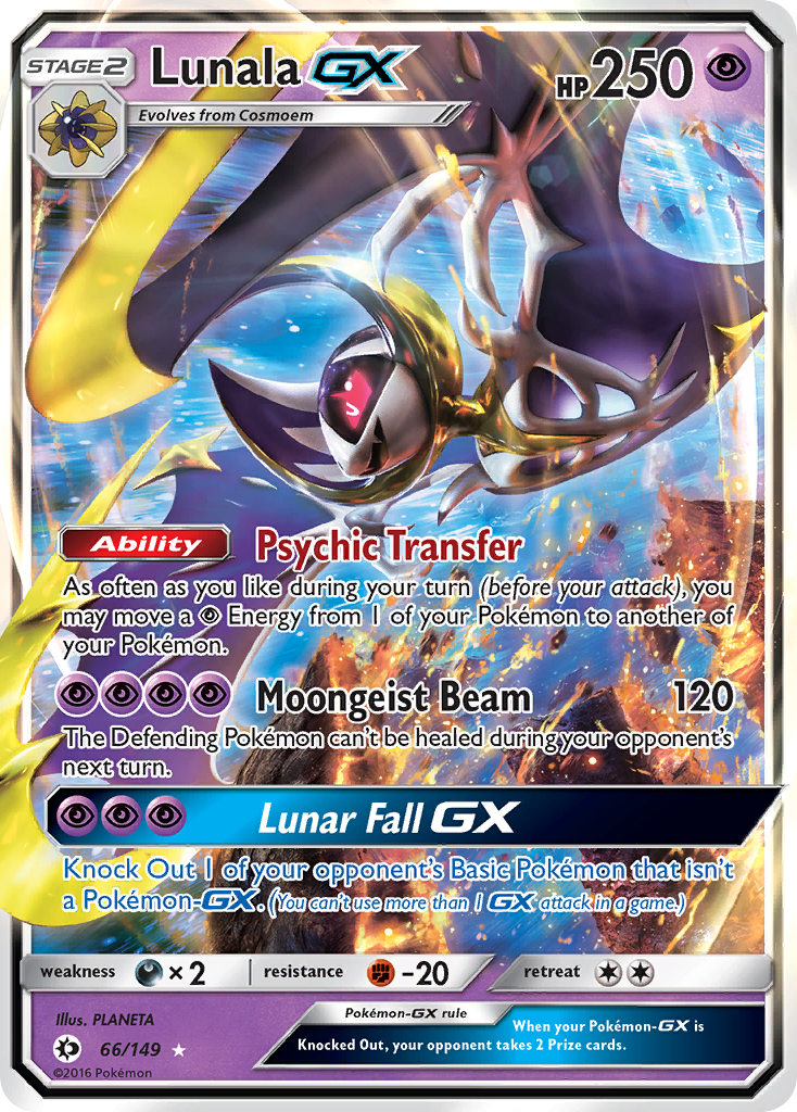 Lunala GX (66/149) [Sun & Moon: Base Set] | Dumpster Cat Games