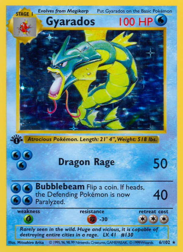 Gyarados (6/102) (Shadowless) [Base Set 1st Edition] | Dumpster Cat Games