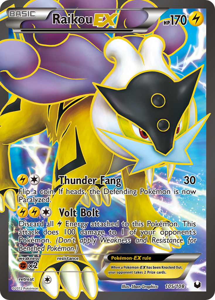 Raikou EX (105/108) [Black & White: Dark Explorers] | Dumpster Cat Games