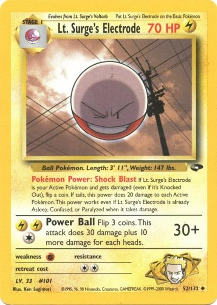 Lt. Surge's Electrode (52/132) [Gym Challenge Unlimited] | Dumpster Cat Games