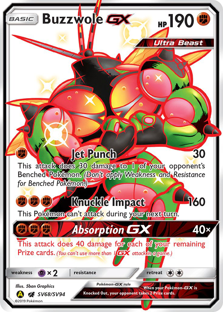 Buzzwole GX (SV68/SV94) [Sun & Moon: Hidden Fates - Shiny Vault] | Dumpster Cat Games