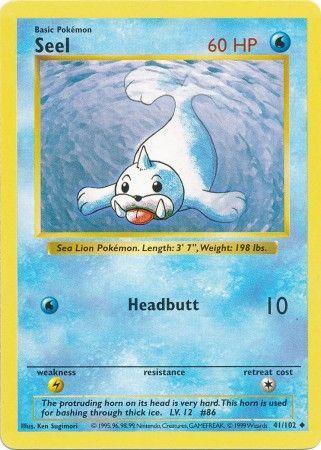 Seel (41/102) [Base Set Shadowless Unlimited] | Dumpster Cat Games