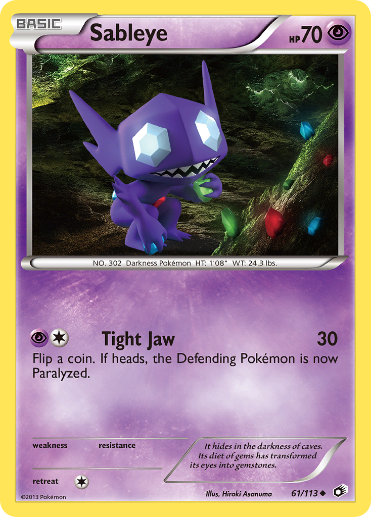 Sableye (61/113) [Black & White: Legendary Treasures] | Dumpster Cat Games