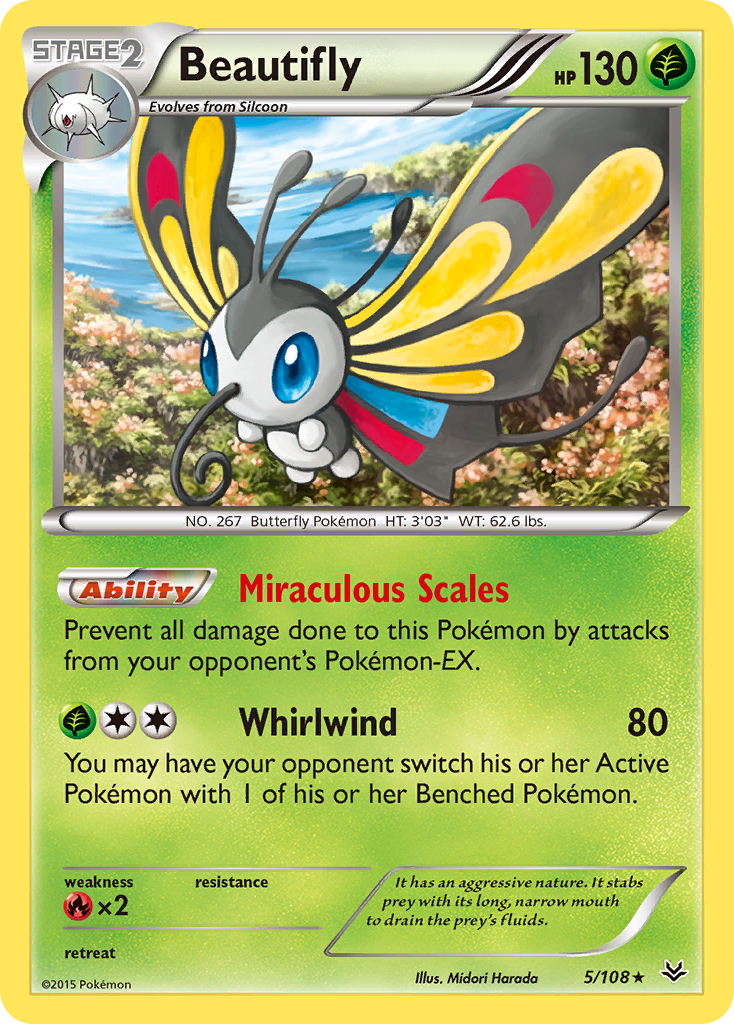 Beautifly (5/108) [XY: Roaring Skies] | Dumpster Cat Games