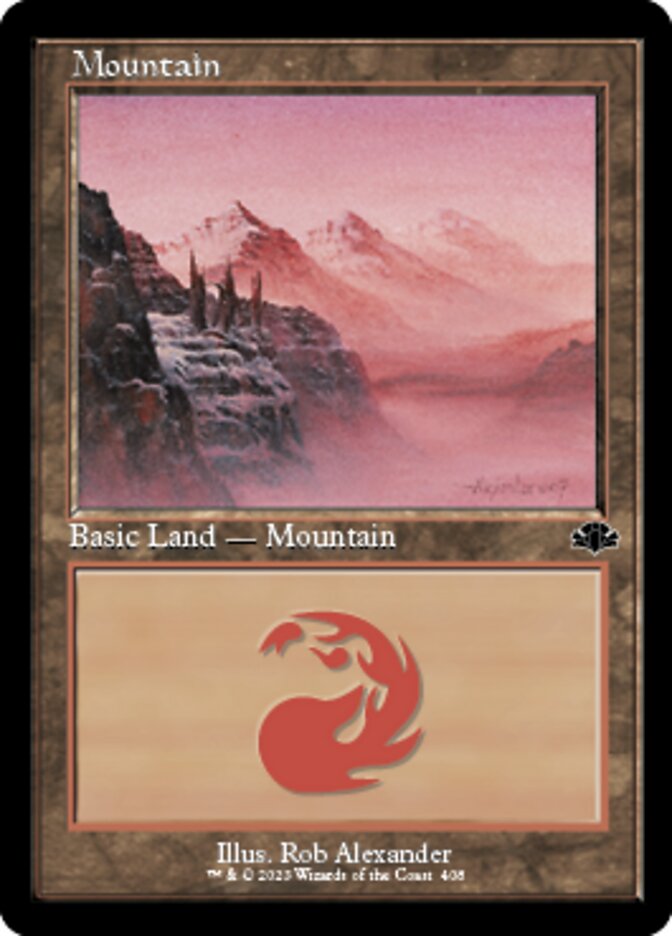 Mountain (408) (Retro) [Dominaria Remastered] | Dumpster Cat Games