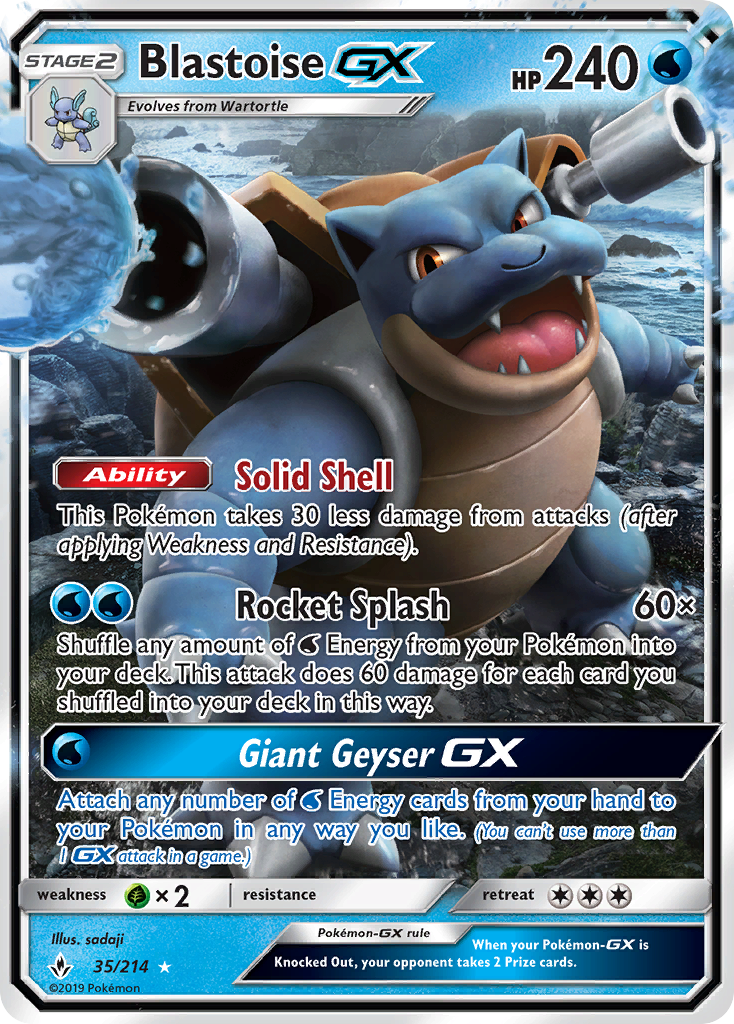 Blastoise GX (35/214) [Sun & Moon: Unbroken Bonds] | Dumpster Cat Games