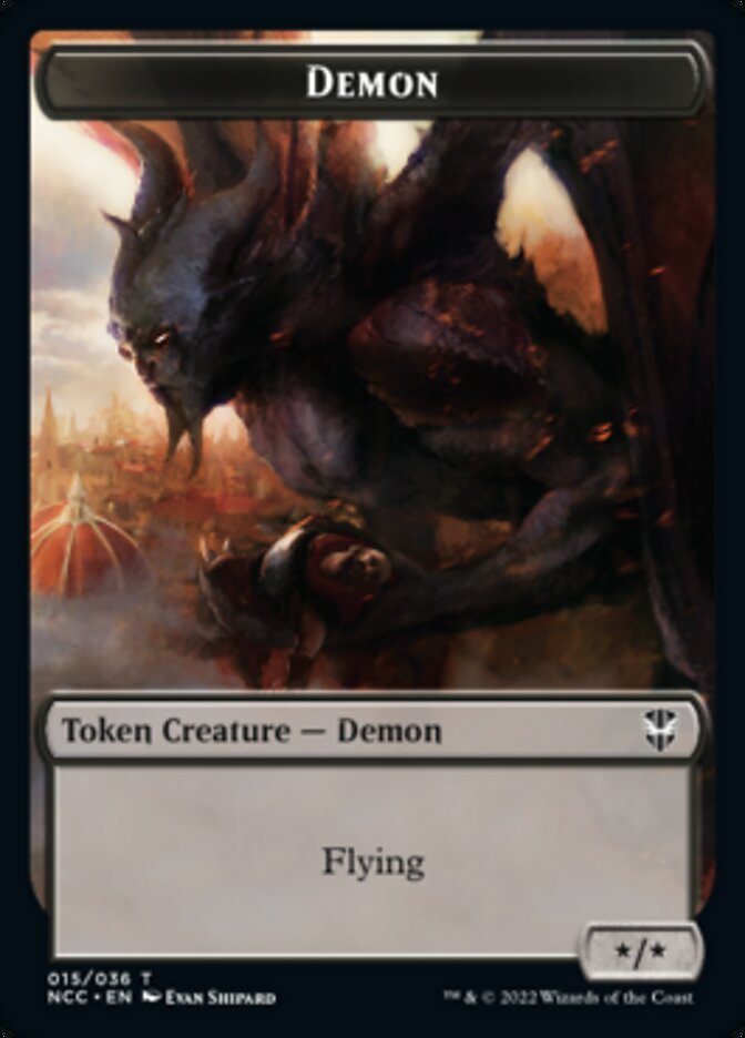 Demon // Copy Double-sided Token [Streets of New Capenna Commander Tokens] | Dumpster Cat Games