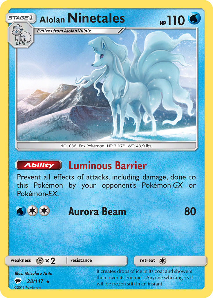 Alolan Ninetales (28/147) [Sun & Moon: Burning Shadows] | Dumpster Cat Games