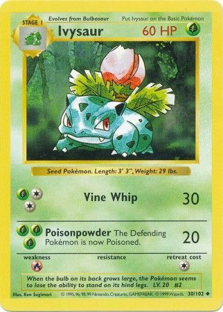 Ivysaur (30/102) [Base Set Shadowless Unlimited] | Dumpster Cat Games