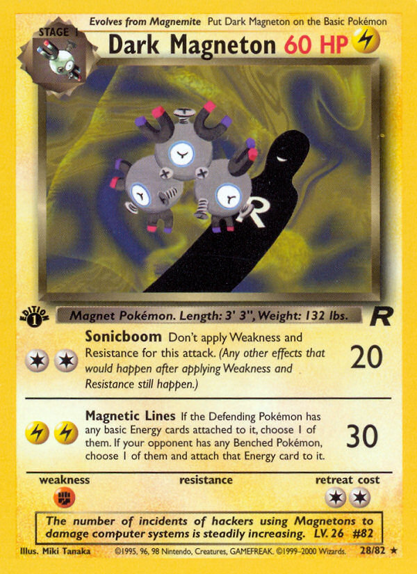 Dark Magneton (28/82) [Team Rocket 1st Edition] | Dumpster Cat Games