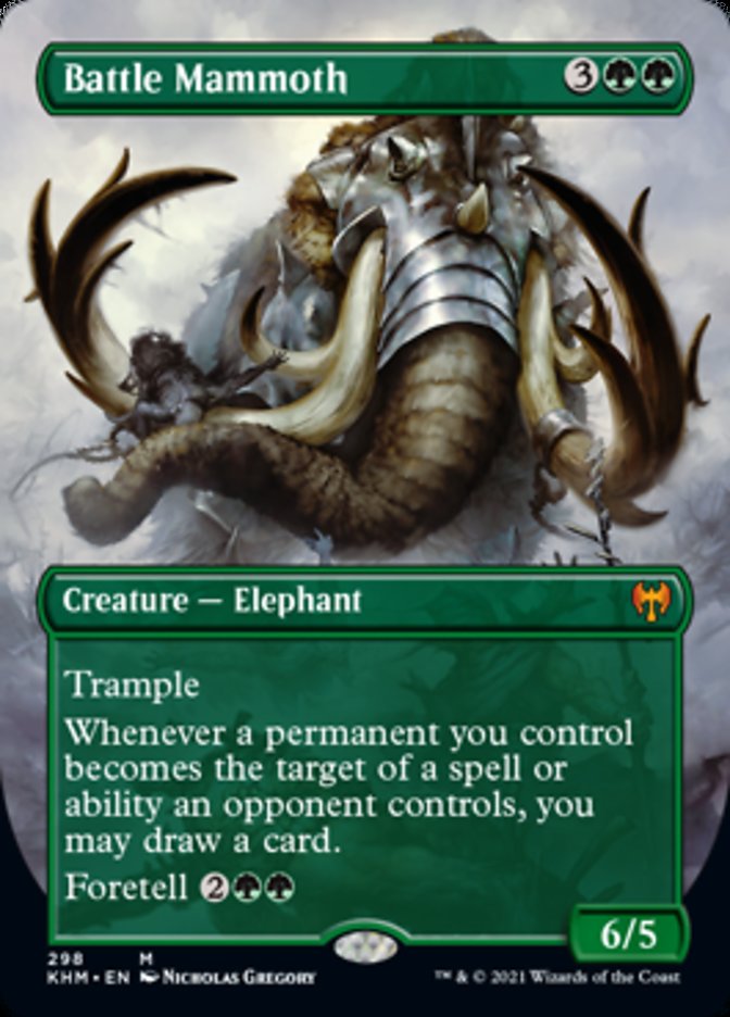 Battle Mammoth (Borderless Alternate Art) [Kaldheim] | Dumpster Cat Games