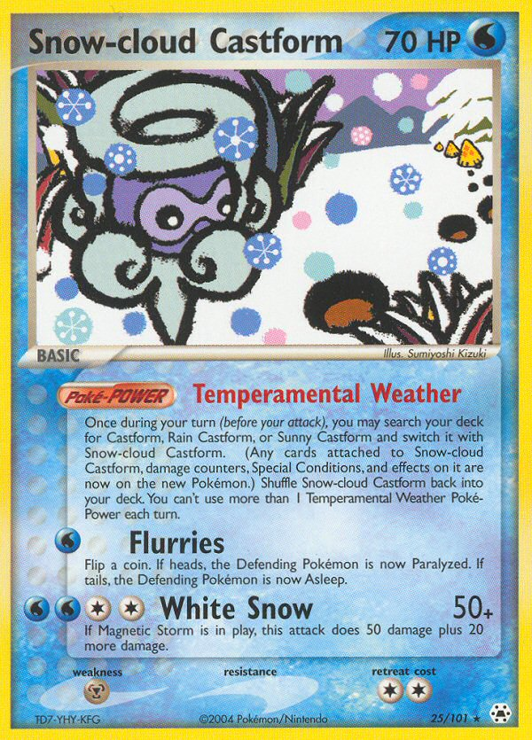 Snow-cloud Castform (25/101) [EX: Hidden Legends] | Dumpster Cat Games