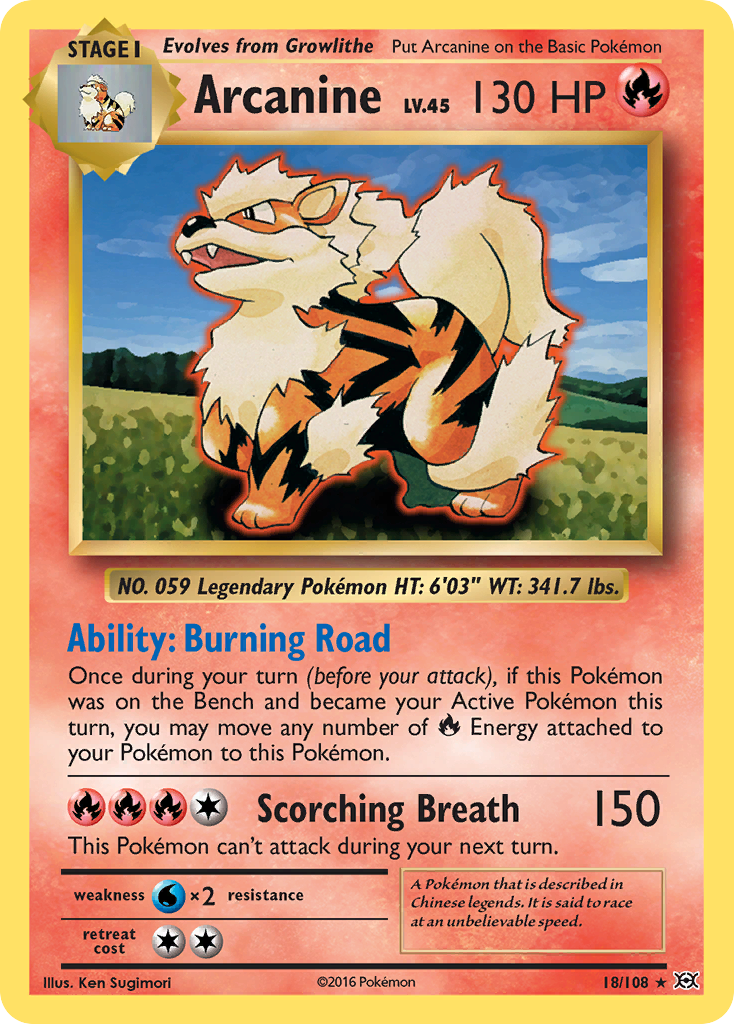 Arcanine (18/108) [XY: Evolutions] | Dumpster Cat Games