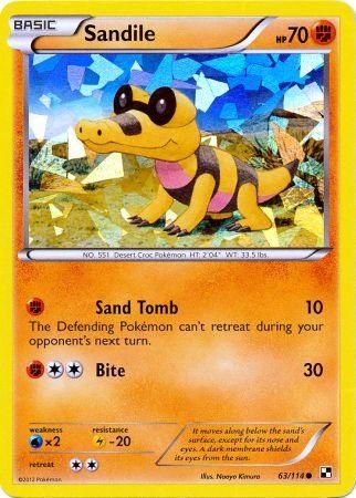 Sandile (63/114) (Cracked Ice Holo) [Black & White: Base Set] | Dumpster Cat Games