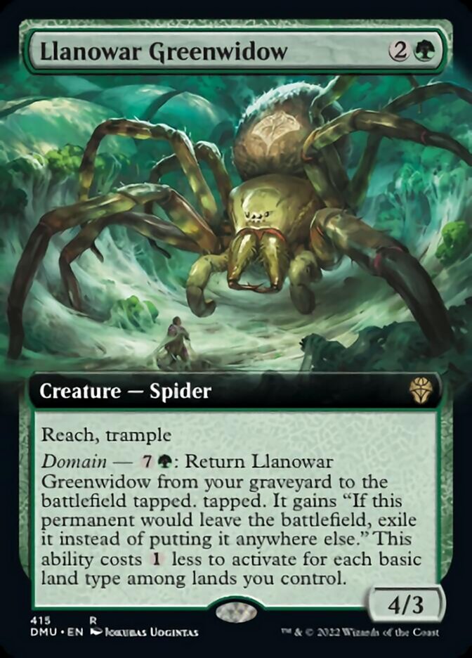 Llanowar Greenwidow (Extended Art) [Dominaria United] | Dumpster Cat Games