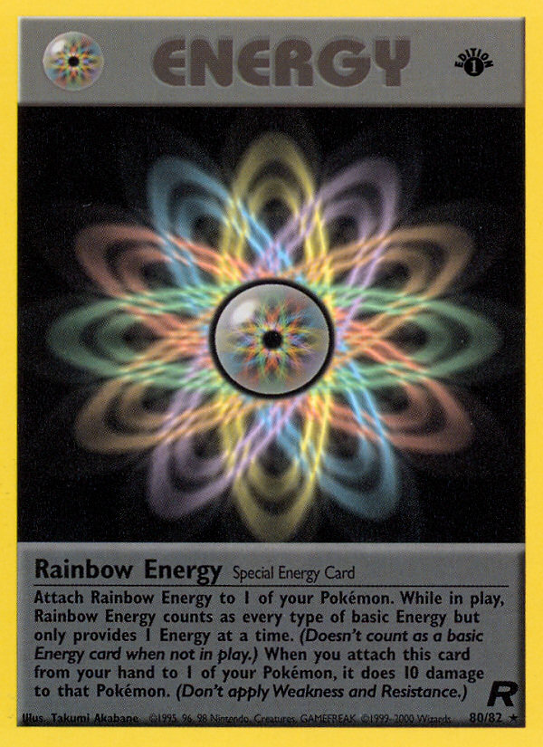 Rainbow Energy (80/82) [Team Rocket 1st Edition] | Dumpster Cat Games