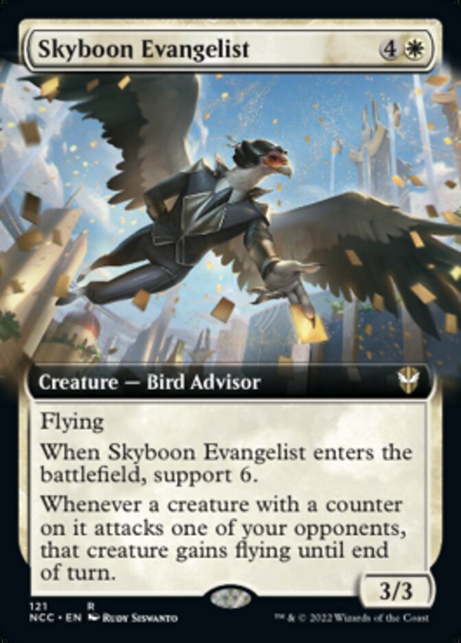 Skyboon Evangelist (Extended Art) [Streets of New Capenna Commander] | Dumpster Cat Games