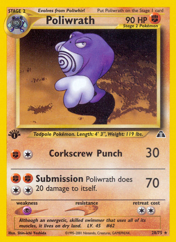 Poliwrath (28/75) [Neo Discovery 1st Edition] | Dumpster Cat Games