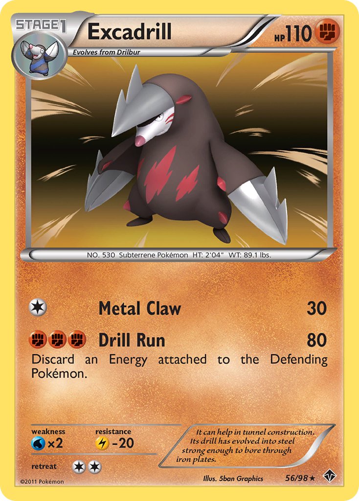 Excadrill (56/98) (Cosmos Holo) (Blister Exclusive) [Black & White: Emerging Powers] | Dumpster Cat Games