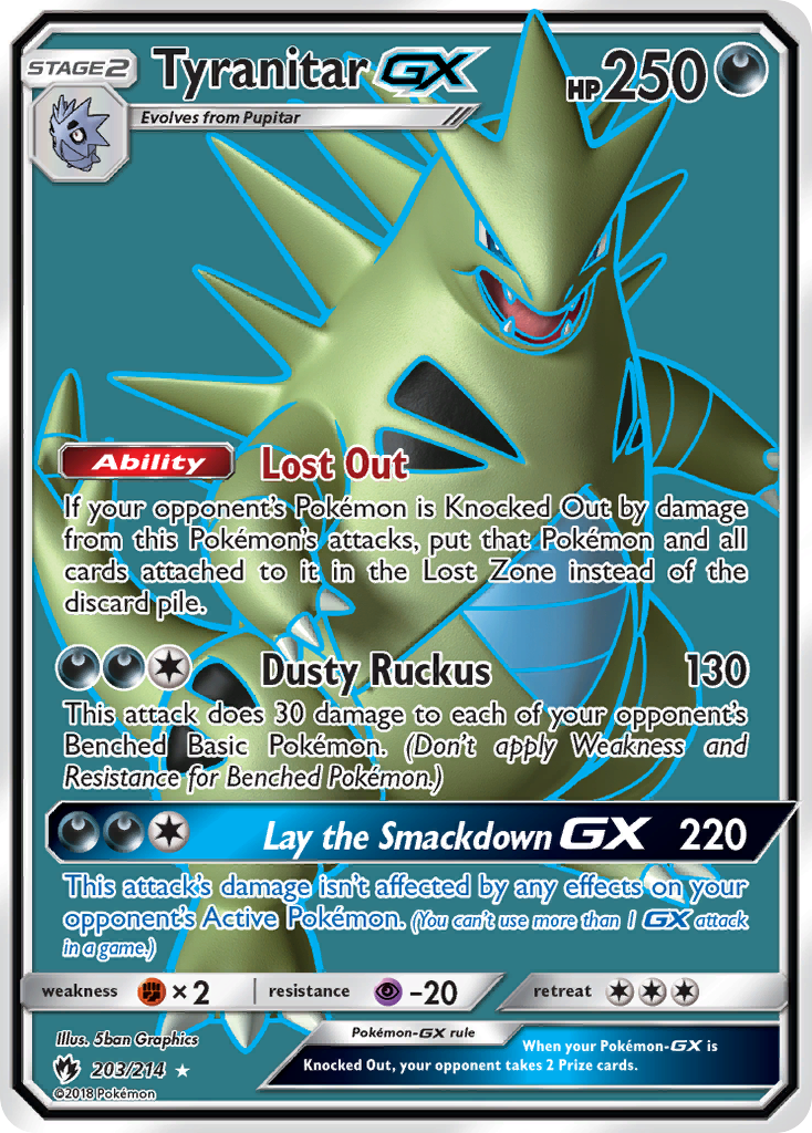 Tyranitar GX (203/214) [Sun & Moon: Lost Thunder] | Dumpster Cat Games