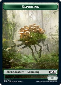 Saproling // Zombie Double-sided Token [Core Set 2021 Tokens] | Dumpster Cat Games