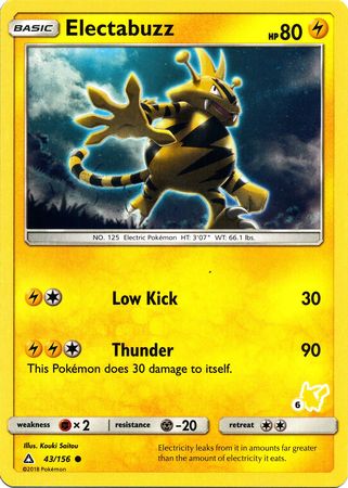 Electabuzz (43/156) (Pikachu Stamp #6) [Battle Academy 2020] | Dumpster Cat Games